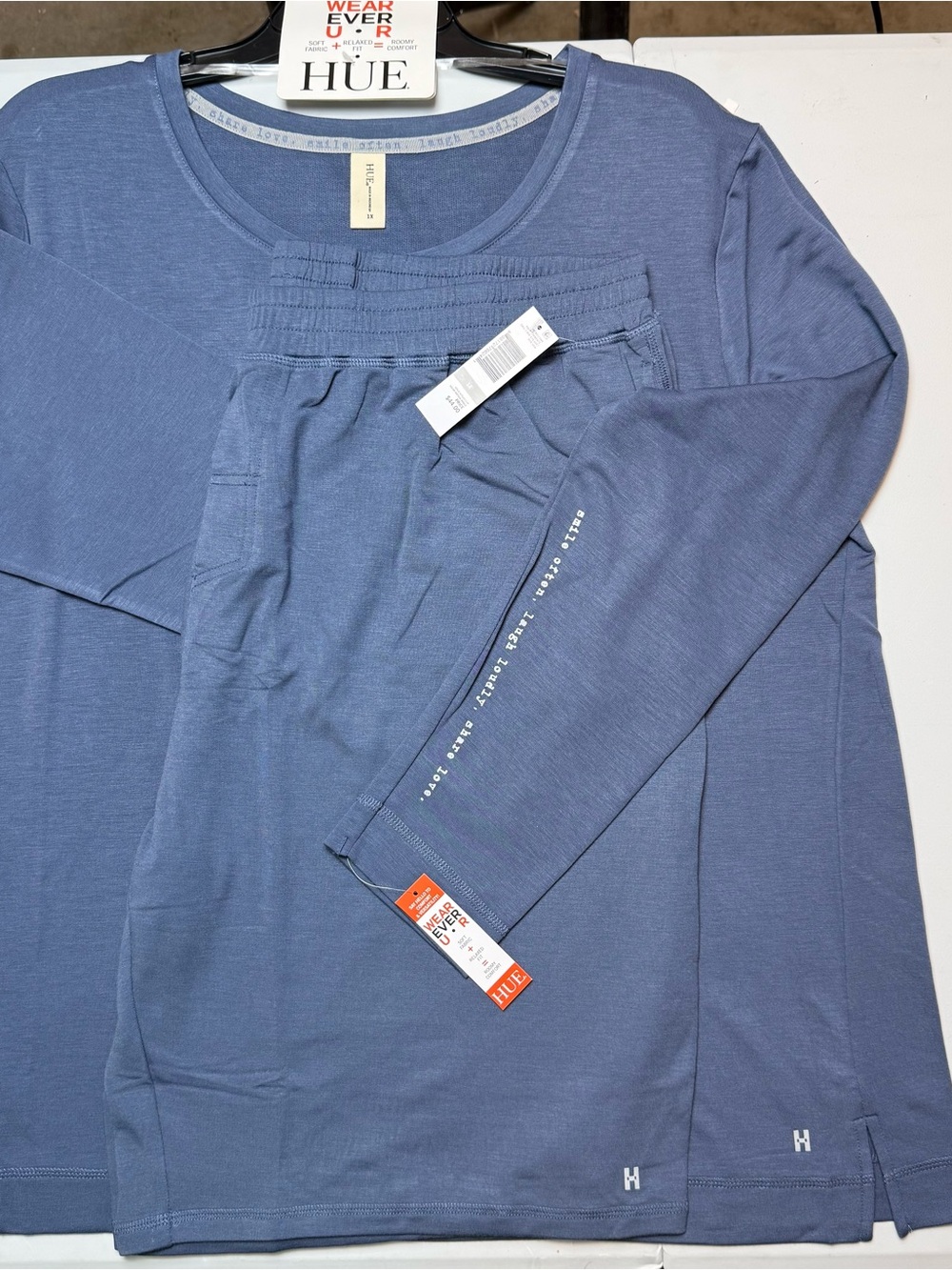 HUE Women's Two-Piece Sleep Set in Slate Blue - Picture 3 of 6